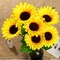 45 Yellow Silk Sunflowers 5 Bushes Wedding Flowers Arrangements Centerpieces